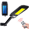 Ogrodowa lampa solarna LED z czujnikiem ruchu i zmierzchu IP65 | 120 diod LED COB | Pilot IR | LD-120COB-1S