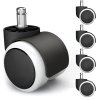 Uniwersalne kółka do fotela biurowego | Zestaw 5 kółek do mebli | Kółka do krzesła obrotowego | WXL-D50MM-5PCS