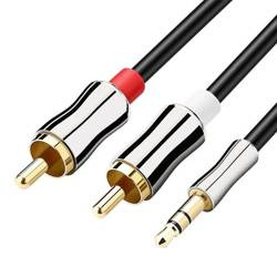 AC-3-3M-Silver | Kabel Jack <> 2x RCA (Chinch) | pozłacane złącza | HQ