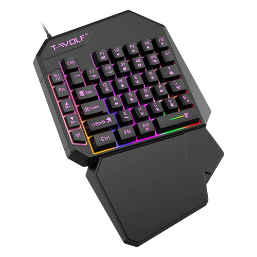 Gamingowa klawiatura jednoręczna z podświetleniem LED, keypad | T19