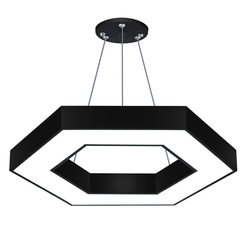 Lampa sufitowa wisząca LED 36W | heksagon | aluminium | CCD niemrugająca | Φ60x6 | LPL-002