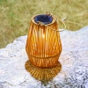 Bezprzewodowa lampa solarna w stylu BOHO | Rattanowa, ogrodowa lampa z uchwytem | JX21-Bamboo