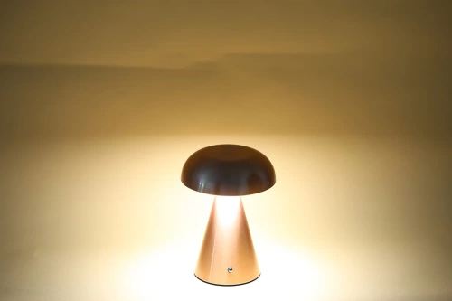 Lampa stołowa z wbudowanym akumulatorem | Lampa nocna z trzema barwami świecenia | Nastrojowa lampka do hotelu, restauracji | HJA24-COPPER
