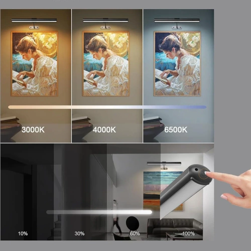 Lampka ścienna LED na akumulator | Oświetlenie bezprzewodowe mocowane na magnes | Regulowana barwa i jasność | WML-L22