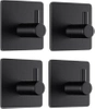 Czarny haczyk na ubrania, ściereczki, ręczniki | Samoprzylepny uchwyt na akcesoria kuchenne | BXG-4PCS-BLACK