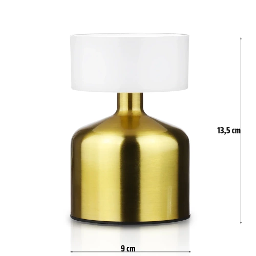 Lampa stołowa z wbudowanym akumulatorem | Lampa nocna z trzema barwami świecenia | Nastrojowa lampka do hotelu, restauracji | HJA44-GOLD