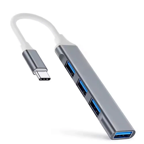 Rozdzielacz USB-C na 4x USB-A | adapter, rozgałęźnik typ C 4w1 | HUB