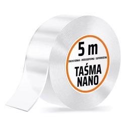 Taśma dwustronna wielokrotnego użytku | przeźroczysta taśma nano | NT-L5M-TS