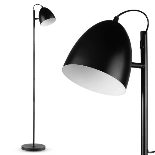 Metalowa lampa podłogowa | Nowoczesne, stylowe oświetlenie do salonu, sypialni | Czarna lampa stojąca z metalowym stelażem | DYT-L145-BLACK