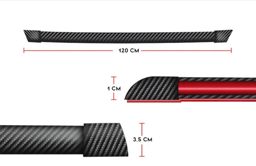 Trzecie światło STOP pod spoiler, na tył samochodu | LED | długość 120 cm | imitacja karbon, taśma samoprzylepna