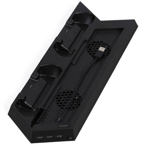 Podstawka chłodząca do PS4 / Slim / Pro | Stacja dokująca z HUB 3 USB | HB-P06-3in1-B