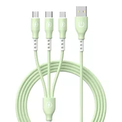 Kabel USB z trzema końcówkami do ładowania | B2-3in1-green