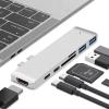 Rozdzielacz USB-C na 2x USB-A + 2x USB-C + kart SD + TF + HDMI | adapter, rozgałęźnik typ C 7w1 | HUB