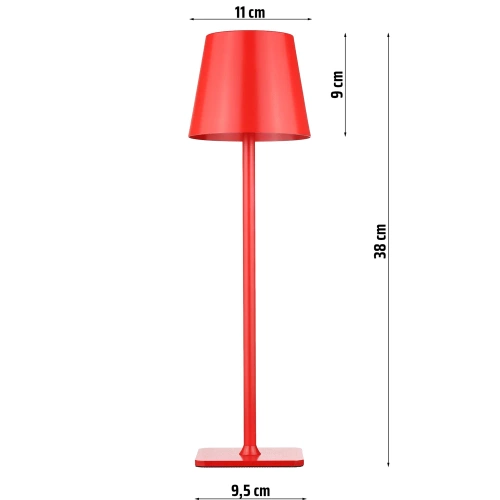 Lampka stołowa z wbudowanym akumulatorem | Dotykowa lampka nocna | HJA20-RED