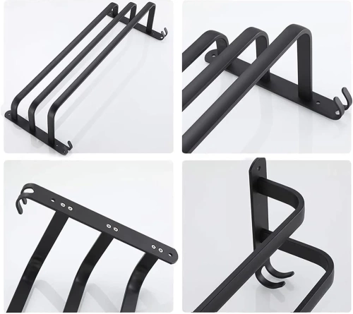 Wieszak na ręczniki | Uchwyt ścienny do łazienki | Drążek łazienkowy | MJR-50CM-3-BLACK