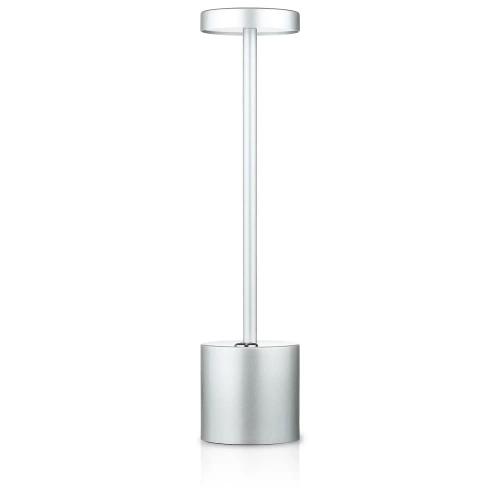 34 cm Lampa stołowa z wbudowanym akumulatorem | Lampa nocna z trzema barwami świecenia | Nastrojowa lampka do hotelu, restauracji | HJA28-SILVER-2