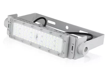 Profesjonalny halogen 50W LED | Mocne oświetlenie do hal sportowych, fabryk, domu | Aluminiowa lampa | Naświetlacz z regulowanym uchwytem | TMN-50W-SILVER