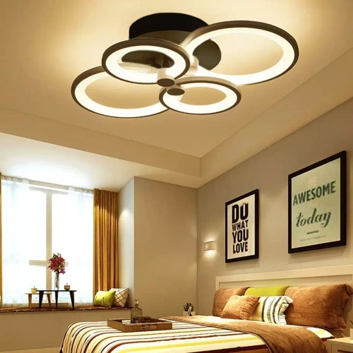 Nowoczesna lampa sufitowa | Plafon LED | Czarna | RLC-C48W-B