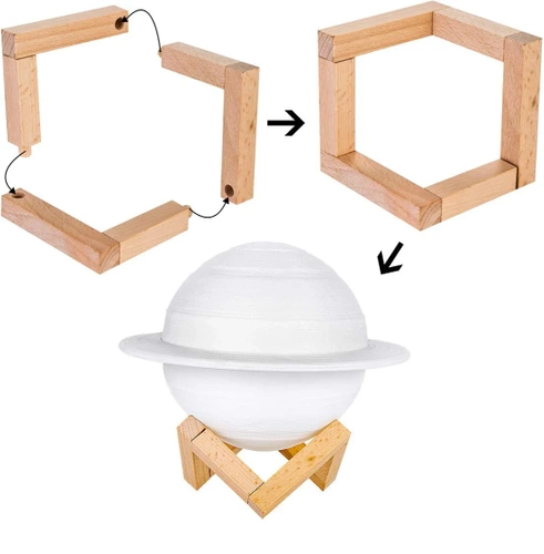 Lampka stołowa w kształcie Saturna | Lampka nocna z pilotem RGB | Lampka dziecięca zmieniająca kolor | XK-D13