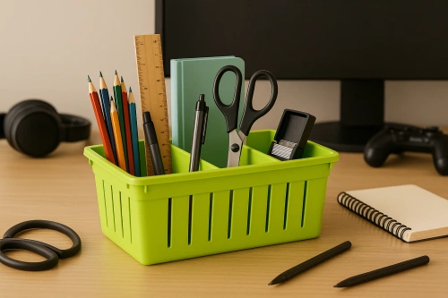 Orgaznier na przyprawy. kuchenny pojemnik, koszyczek z przegródkami | KCS-L328-GREEN