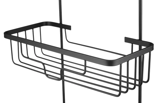 Metalowa półka łazienkowa | Czarna pólka prysznicowa na szybę kabiny | MJ2568-BLACK