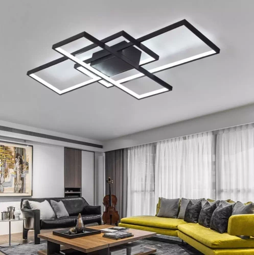 Nowoczesna lampa sufitowa | Plafon LED | Czarna | XL-016-82W-B