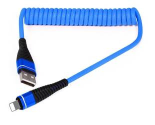 Lightning 1M | Spiralny kabel USB do ładowania telefonu | Quick Charge 3.0 2.4A | AM32
