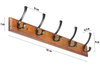 Drewniany wieszak na kurtki, ubrania | Wieszak ścienny do przedpokoju | Wieszak z 10 haczykami | HG-50CM-WOOD
