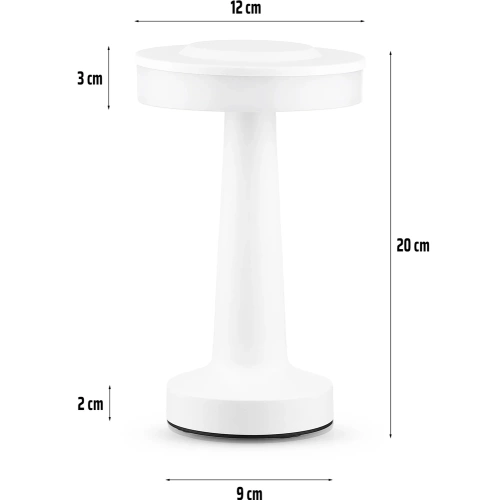 Bezprzewodowa lampka stołowa | Dotykowa lampka nocna z regulowaną barwą światła | Lampka USB | HJA14-WHITE