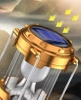 Solarna lampka kempingowa LED, turystyczna latarka z funkcją powerbank | Złota | HWL-001-EU