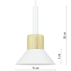 Lampa wisząca z białym kloszem i drewnem | Minimalistyczna  lampa w stylu skandynawskim  z oprawą E27 | YG-XD002B-W