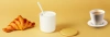 Porcelanowa cukiernica z łyżeczką | Pojemnik na cukier z bambusowym wieczkiem | XM07-85-WHITE