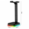 Podstawka pod słuchawki | stojak, hak, wieszak na słuchawki | podświetlenie RGB | HS-D9-BLACK