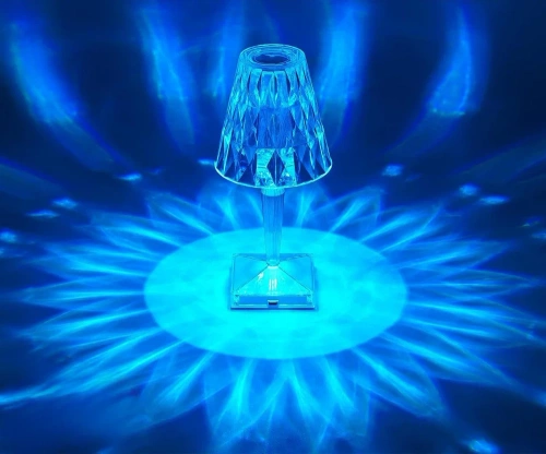 Kryształowa lampka nocna | Lampka sterowana dotykiem lub za pomocą pilota | Nowoczesna lampka LED, z możliwością zmiany kolorów. | DTL-C16-RGB