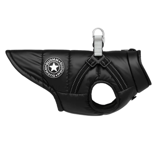 Zimowa kurtka dla psa z wbudowanymi szelkami  L | Ciepłe, wodoodporne  ubranie dla psa | PET-017L-BK