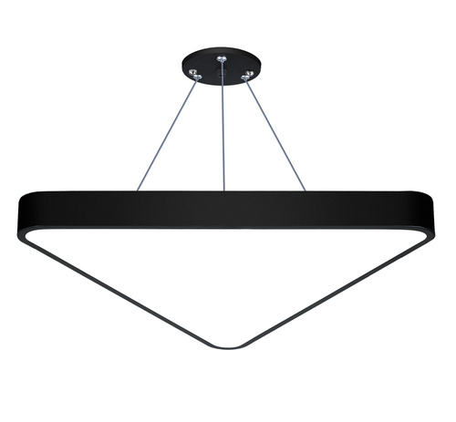 Lampa sufitowa wisząca LED 60W | trójkątna pełna | aluminium | CCD niemrugająca | Φ80x6 | LPL-007