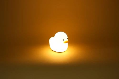 Lampka nocna dla dzieci w kształcie kaczki | Silikonowa lampka z dwoma trybami świecenia | XYD-120-WHITE