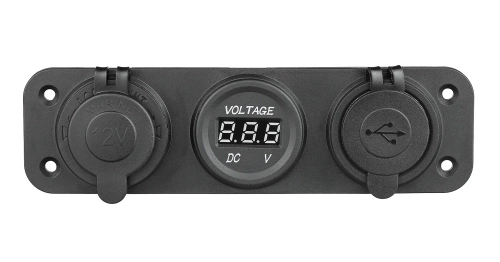 Panel 3w1 samochodowy 12V 24V | Panel sterowania z przełącznikami 12V | Rozdzielacz gniazda zapalniczki USB | Woltomierz 