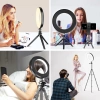 Lampa pierścieniowa LED 16 cm ze statywem 25 cm | Kompaktowy zestaw do makijażu, streamingu i fotografii |