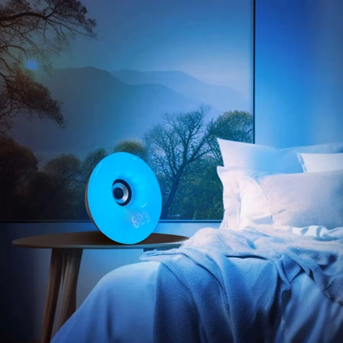 Budzik z lampką LED | Lampka nocna z symulacją wschodu słońca | Radio FM + Bluetooth | MCAC-01