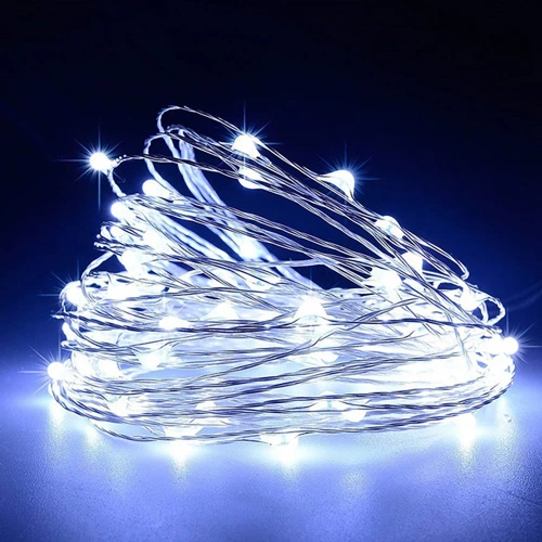 Girlanda solarna, lampa ogrodowa wbijana | 200 diod LED, 20m | biały zimny | FLD-200LED-WC