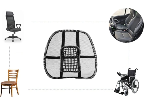 Wspornik pod plecy do samochodu | Ergonomiczna podpórka pod lędźwie | Podpórka pod plecy montowana do krzesła lub fotela | GLY-440-BLACK