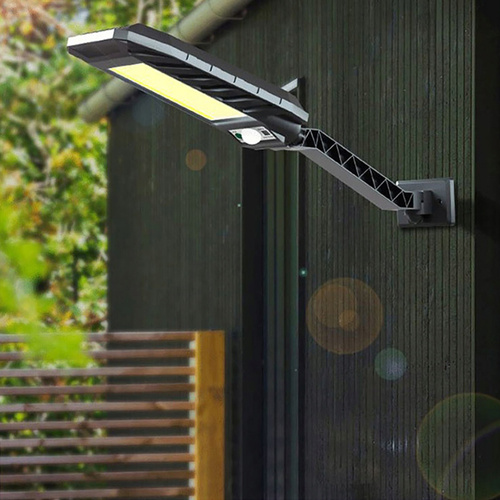 Ogrodowa lampa solarna LED z czujnikiem ruchu i zmierzchu IP65 | 120 diod LED COB | Pilot IR | LD-120COB-1S