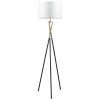 Biała lampa podłogowa | Nowoczesne, stylowe oświetlenie do salonu, sypialni | Biała lampa stojąca z metalowym stelażem | HM112-WHITE