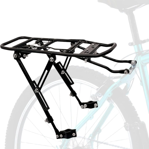 Uniwersalny tylny bagażnik rowerowy z klapką sprężynową | Aluminiowy regulowany bagaznik do 27 kg |   BIK-ZJ667