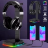 Podstawka pod słuchawki | stojak, hak, wieszak na słuchawki | podświetlenie RGB | HS-D9-BLACK