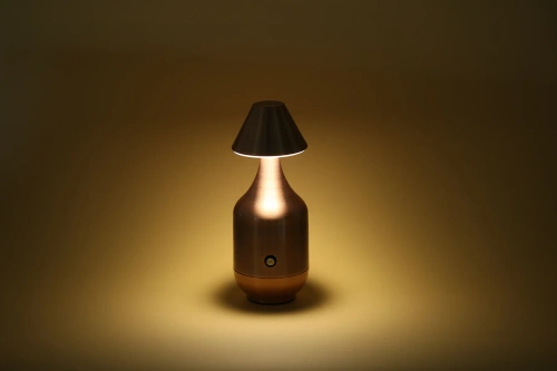 Miedziana lampa stołowa LED z wbudowanym akumulatorem | Dotykowa lampka nocna z regulacją mocy oraz barwy | Nowoczesna lampa do restauracji, hotelu, salonu | YG-D030-COPPER