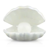 Ceramiczna lampka LED | Lampka nocna w kształcie muszli | Bezprzewodowa lampka stołowa | BKD-140-WHITE