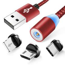 3w1 1M | Magnetyczny kabel USB do ładowania telefonu | Quick Charge 3.0 2.4A | AM23