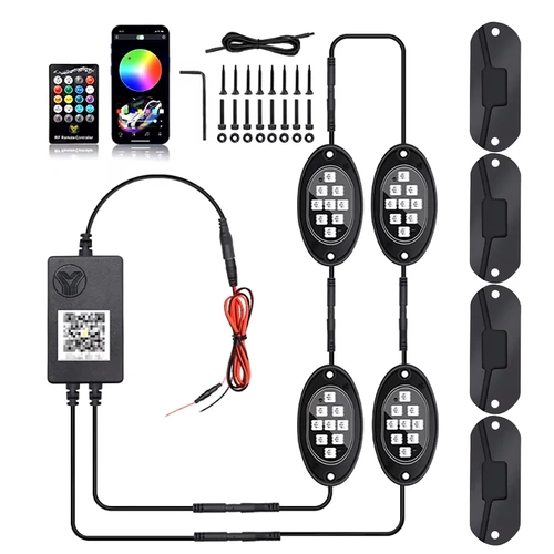 Lampki pod samochód | RGB LED | Oświetlenie podwozia 4 sztuki